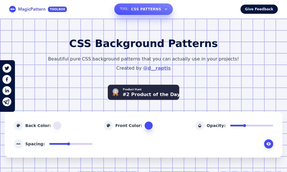 Screenshot of CSS Background Patterns