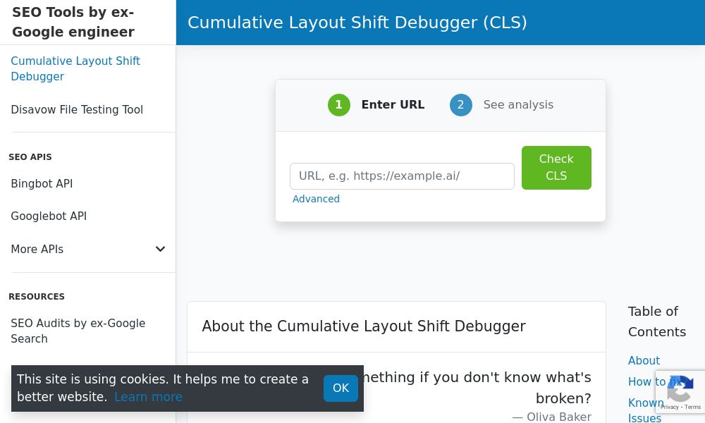 Screenshot of Cumulative Layout Shift Debugger