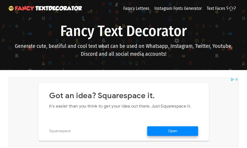 Screenshot of Fancy Text Decorator
