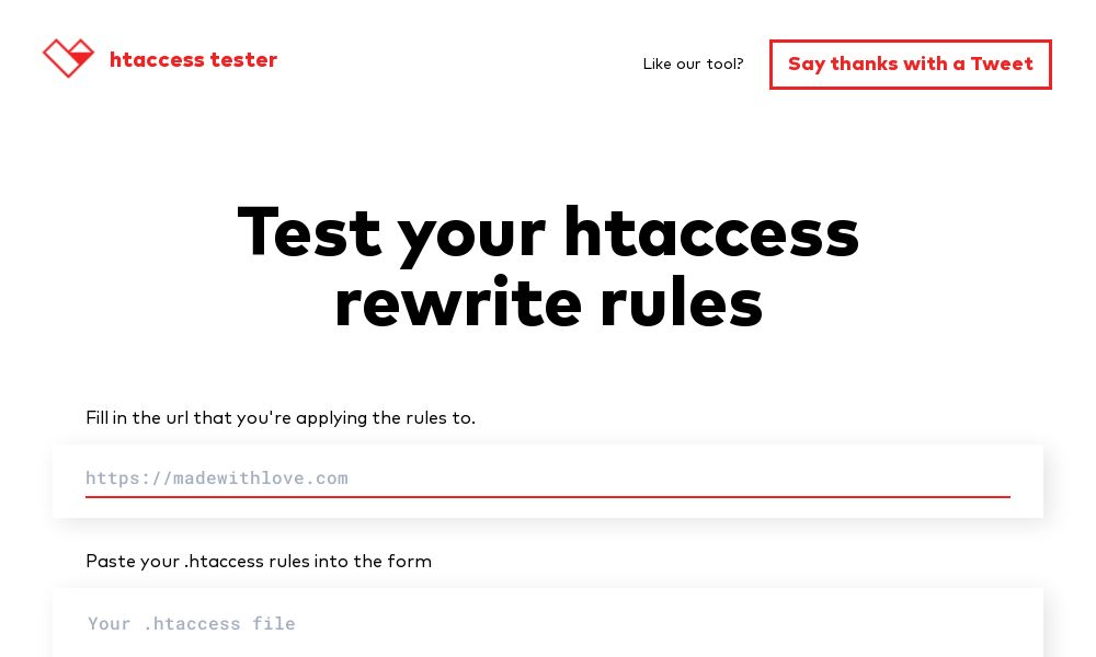 Screenshot of htaccess tester