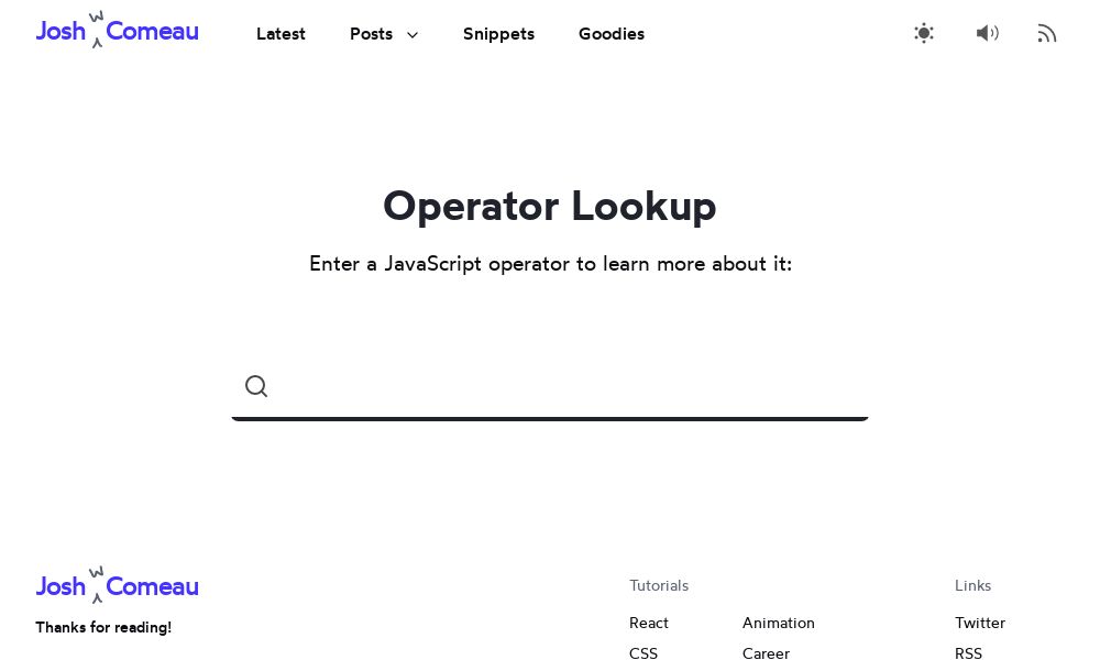 Screenshot of Operator Lookup
