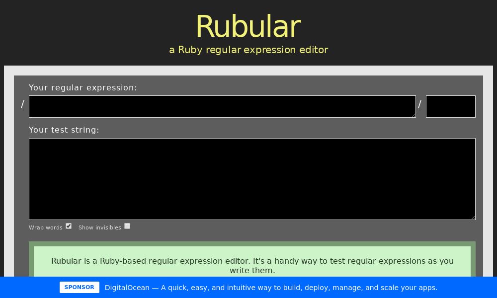 Screenshot of Rubular