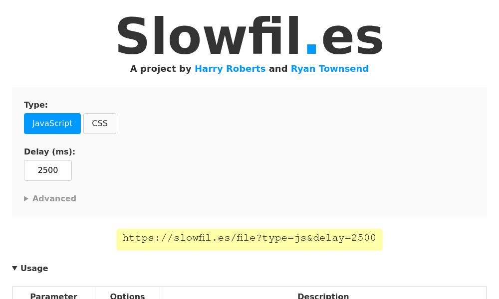 Screenshot of Slowfil.es