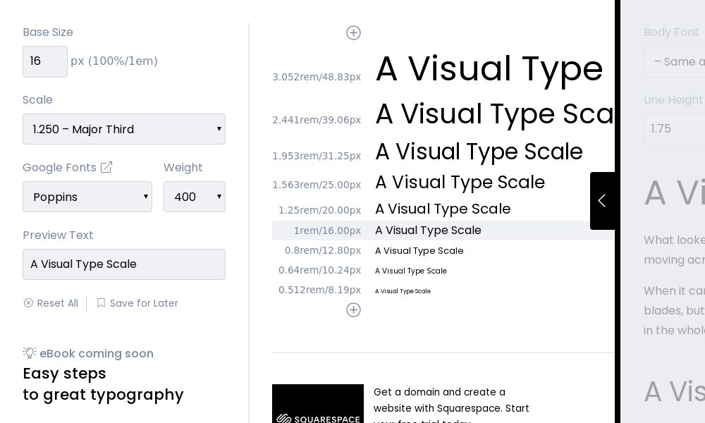 Screenshot of type-scale