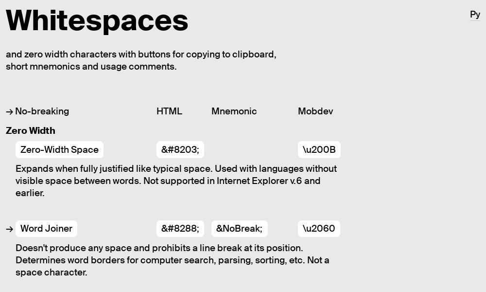 Screenshot of Whitespaces
